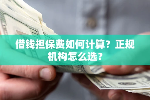 济南借钱担保费如何计算？正规机构怎么选？